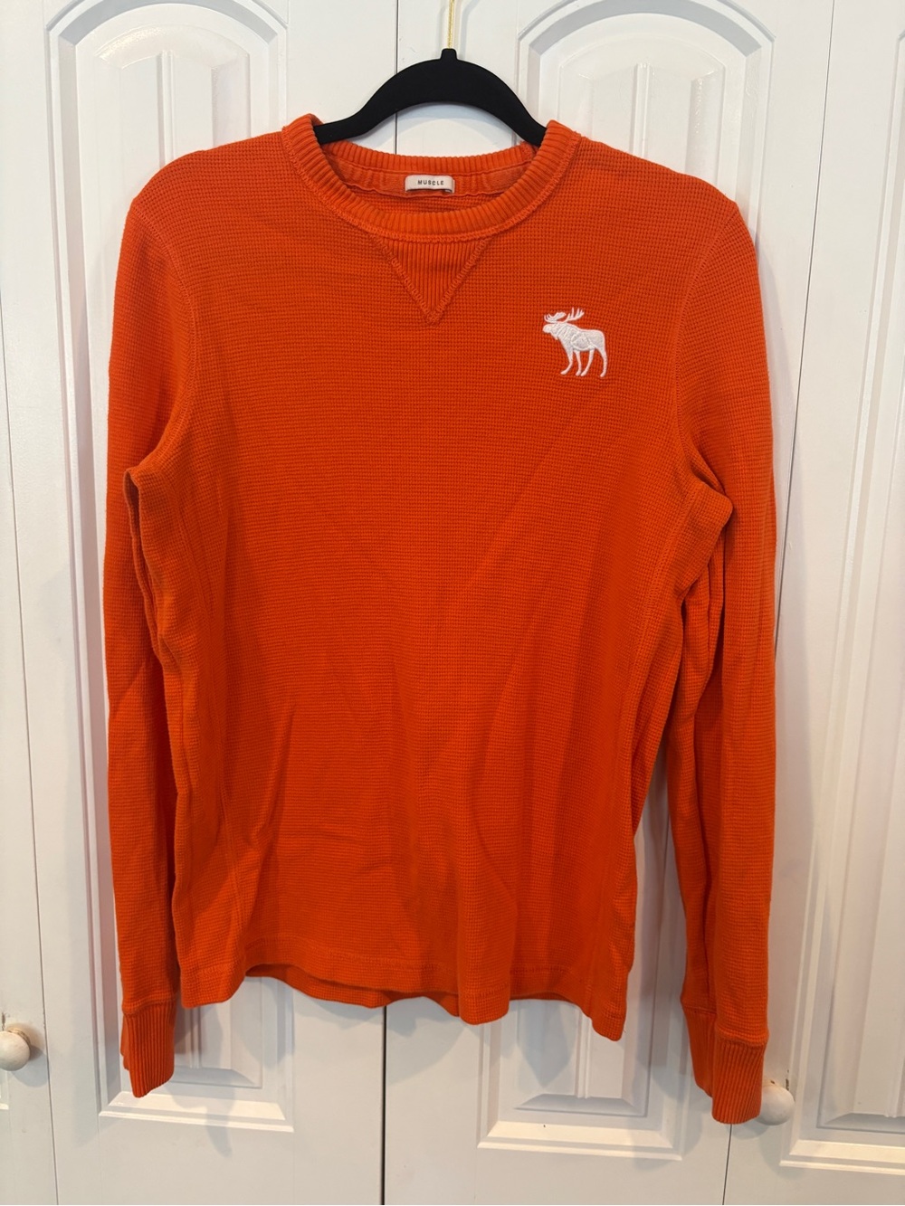 Abercrombie & fitch muscle fit orange long sleeve size large